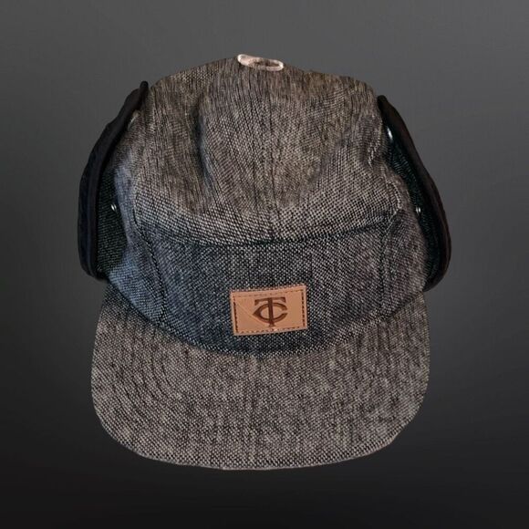 NEW MLB Minnesota Twins Pepsi Snapback Tweed Bomber Winter Hat Ear Flaps - Picture 2 of 7